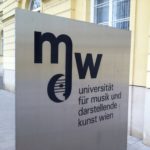Sign outside Vienna's mdw - University of Music and Performing Arts Vienna