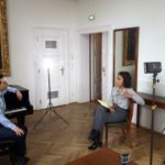 Gina Gaston interviewing Andrés Orozco-Estrada inside the Musikverein.