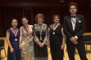 Min Jung Kim, Moran Katz, Competition Chair April Lykos, Elizabeth Fayette, and Vladimir Khomyakov (c) Jeff Fitlow