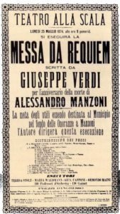 One of the original posters for the La Scala premiere of Verdi's Requiem.
