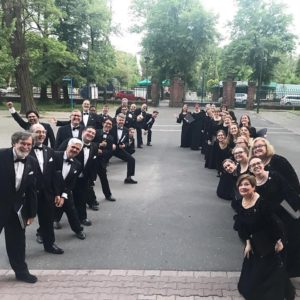 The Houston Symphony Chorus poses before a performance in Poland.