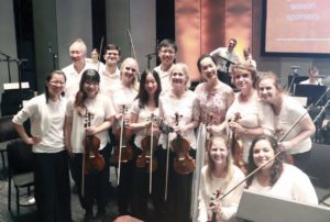 Tina Zhang and the second violin section.