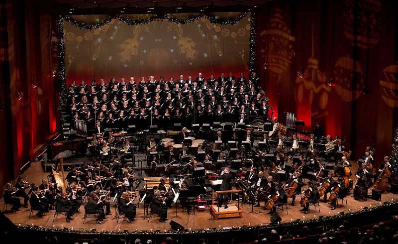 The Houston Symphony and Houston Symphony Chorus perform Very Merry Pops at Jones Hall.