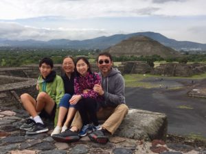 Wei Jiang, viola, with his family in Mexico.