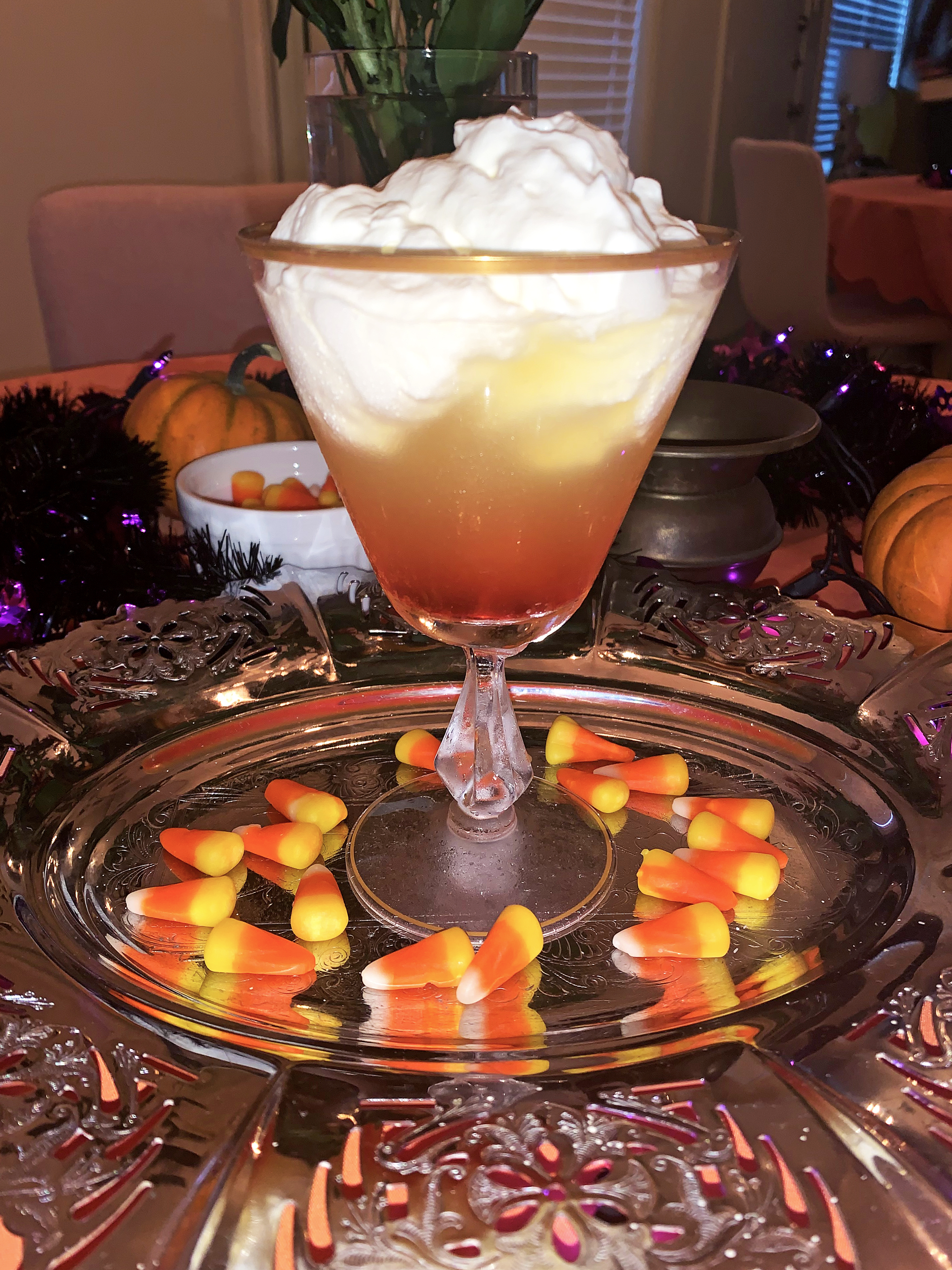 Candy corn Halloween cocktail