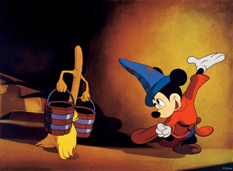 Mickey mouse in the sorcerer's apprentice fantasia film still